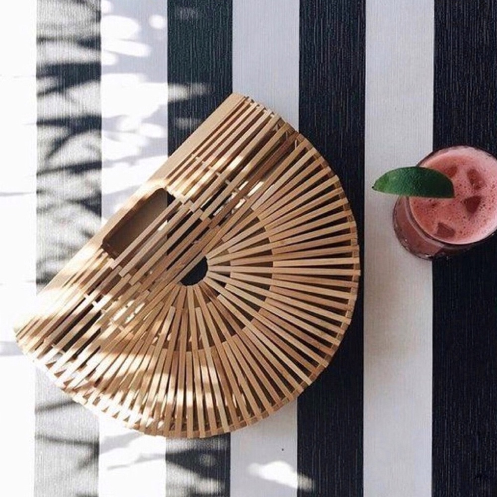 NEW | Bamboo Woven Straw Clutch Brand New
